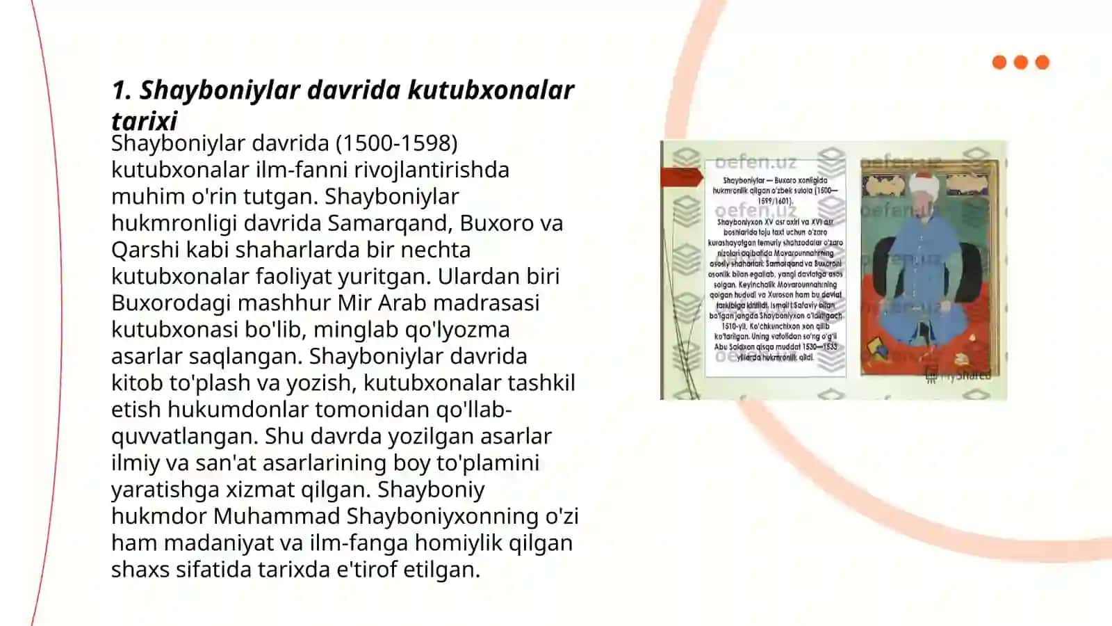Shayboniylar va ashtarxoniylar davrida kutubxonalar 3