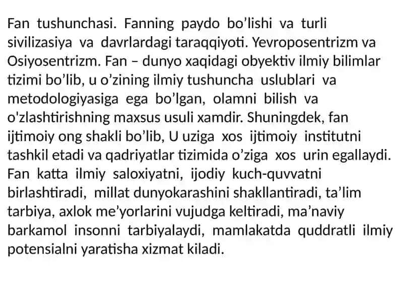 O'zbekiston fanining rivojlanishi 3