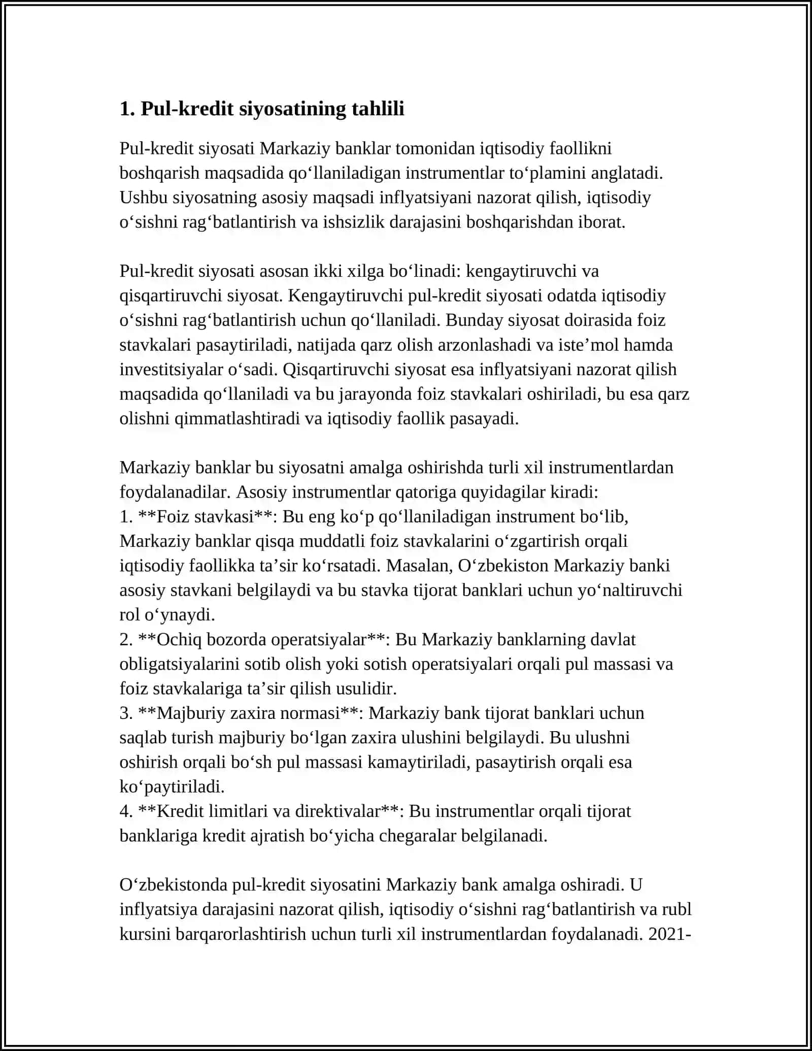 DAVLATNING MONITAR SIYOSATINI MAKROIQTISODIY MODELLASHTIRISH 3