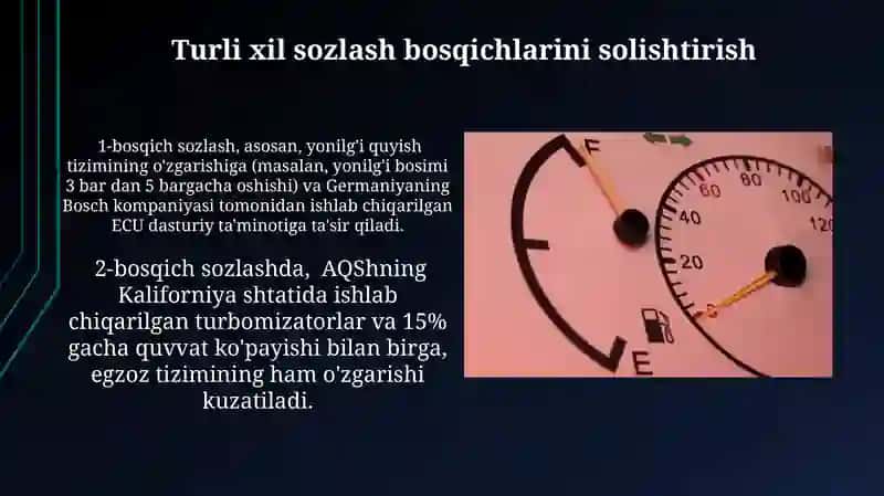 Avtomobillarda Stage1, Stage2 va Stage3 tuning turlari va ularning ishlash prinspi o'zgarishlari 3