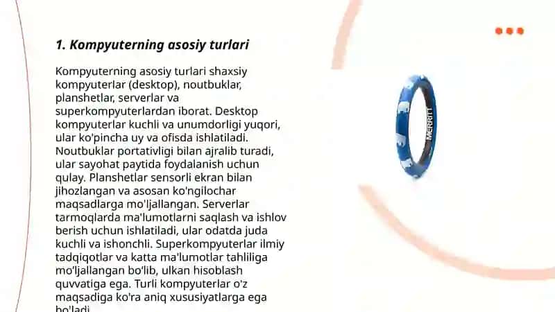 Kompyuter turlari va vazifalari 3