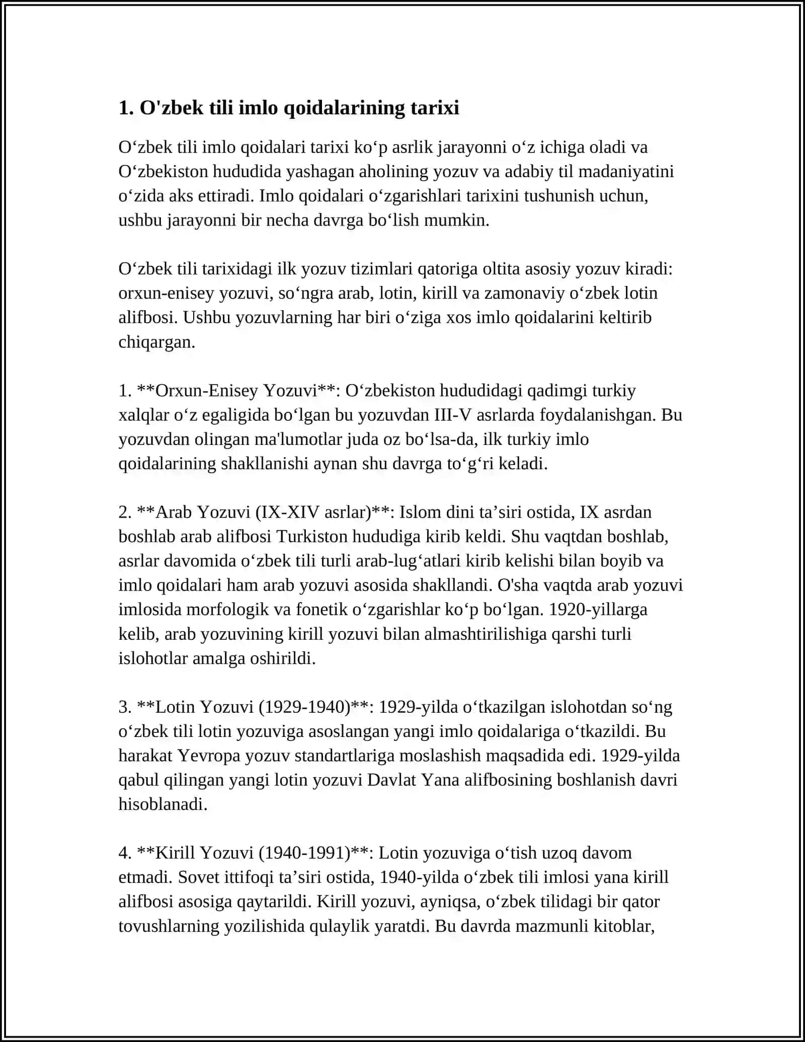 O'ZBEK TILINING IMLO QOIDALARI VA SOHA EGALARINING SAVODXONLIGI XXI ASR TEXNIKASI 3