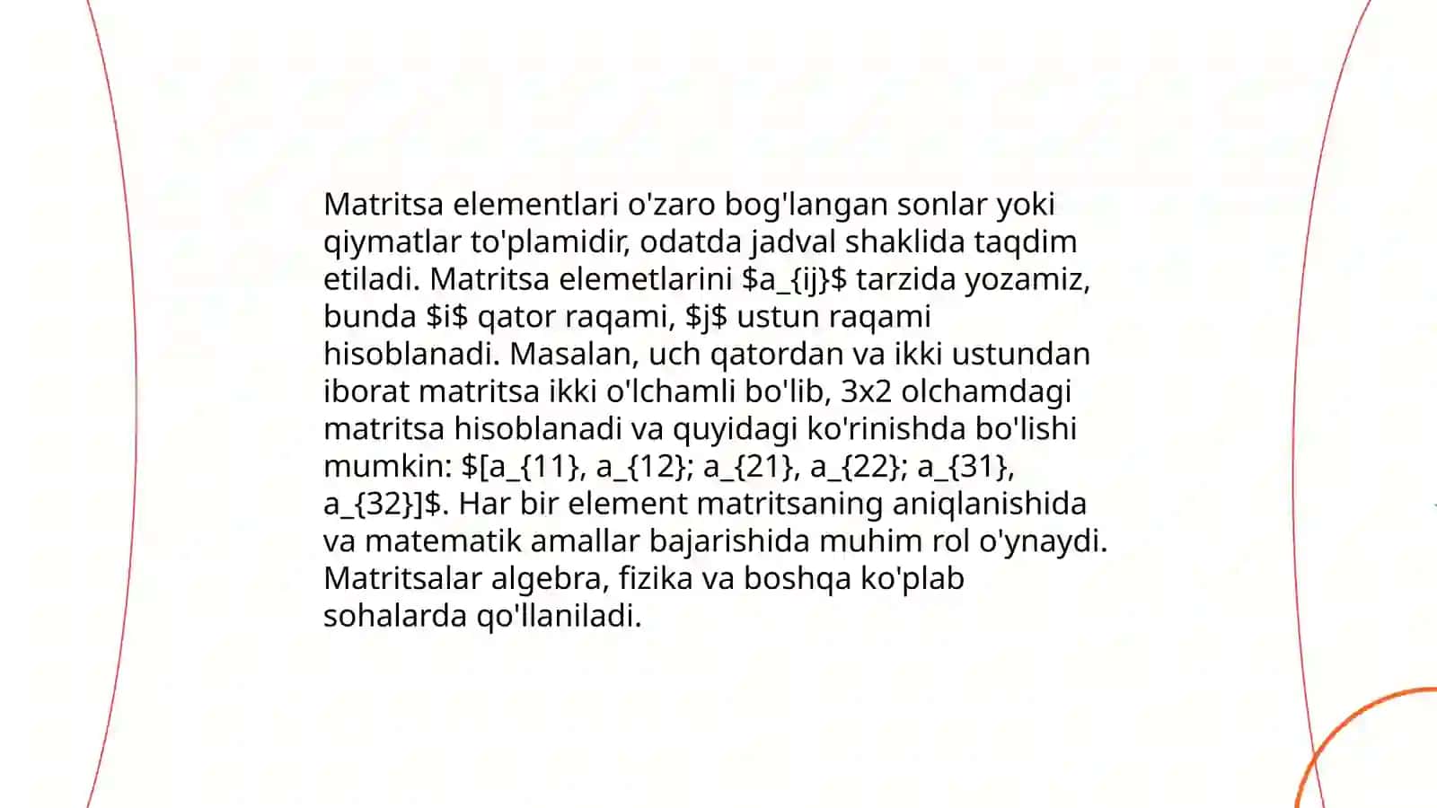 Matritsa elementlari 3