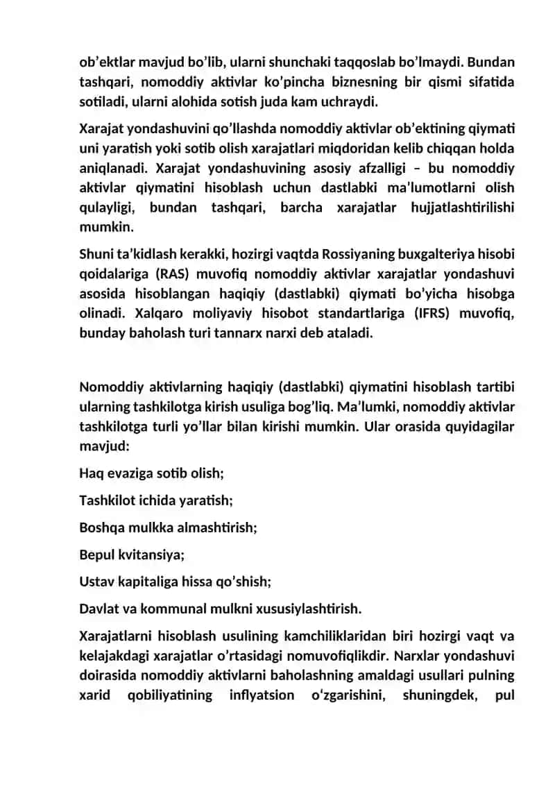Nomoddiy aktivlarni baholash 3