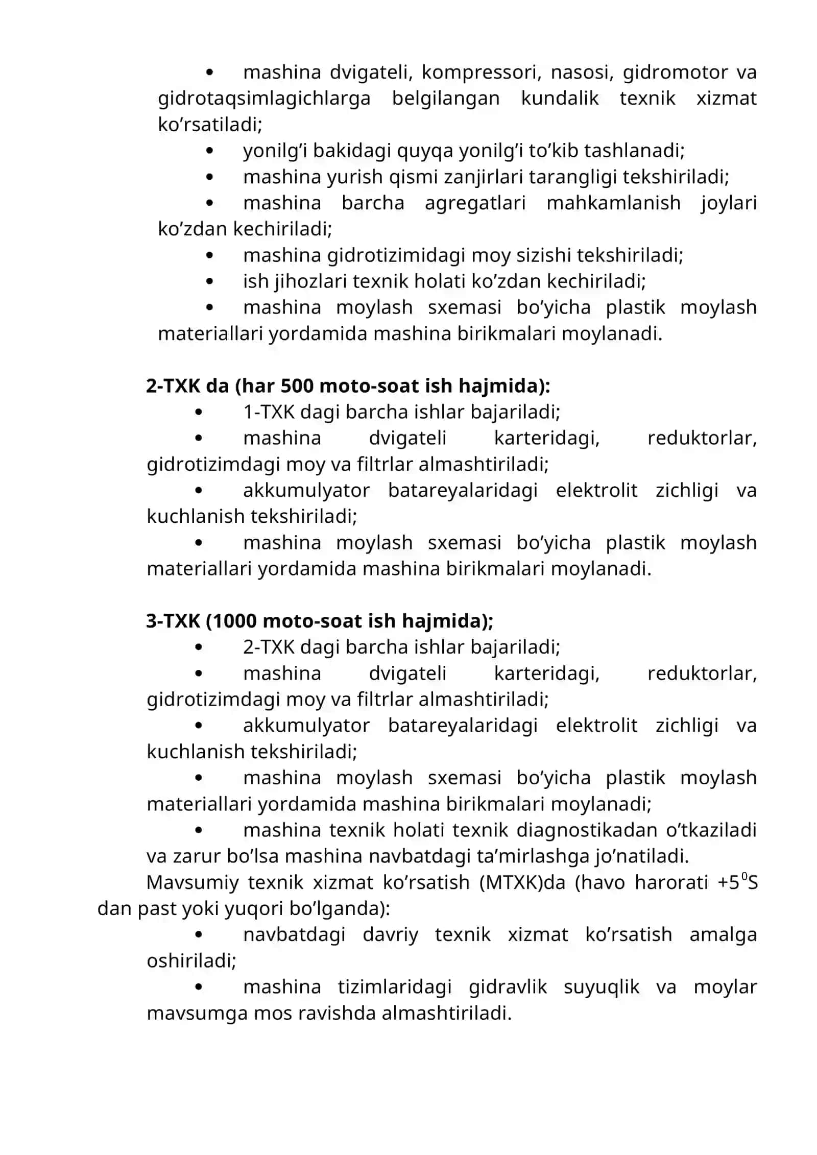 Xo‘jalikdagi mavjud xorijiy va MDX texnikalariga TXK va TS ishlarini rejalashtirish 3