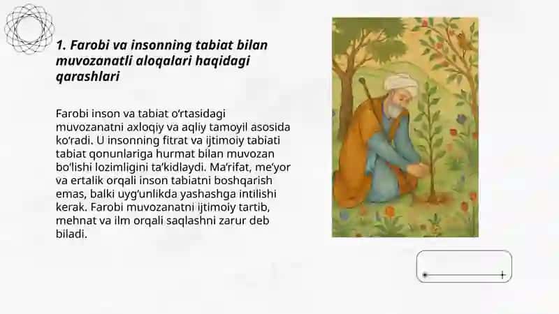 Sharq mutafakkirlarining insonni o‘rab turgan tabiat bilan aloqalari haqidagi qarashlari 3