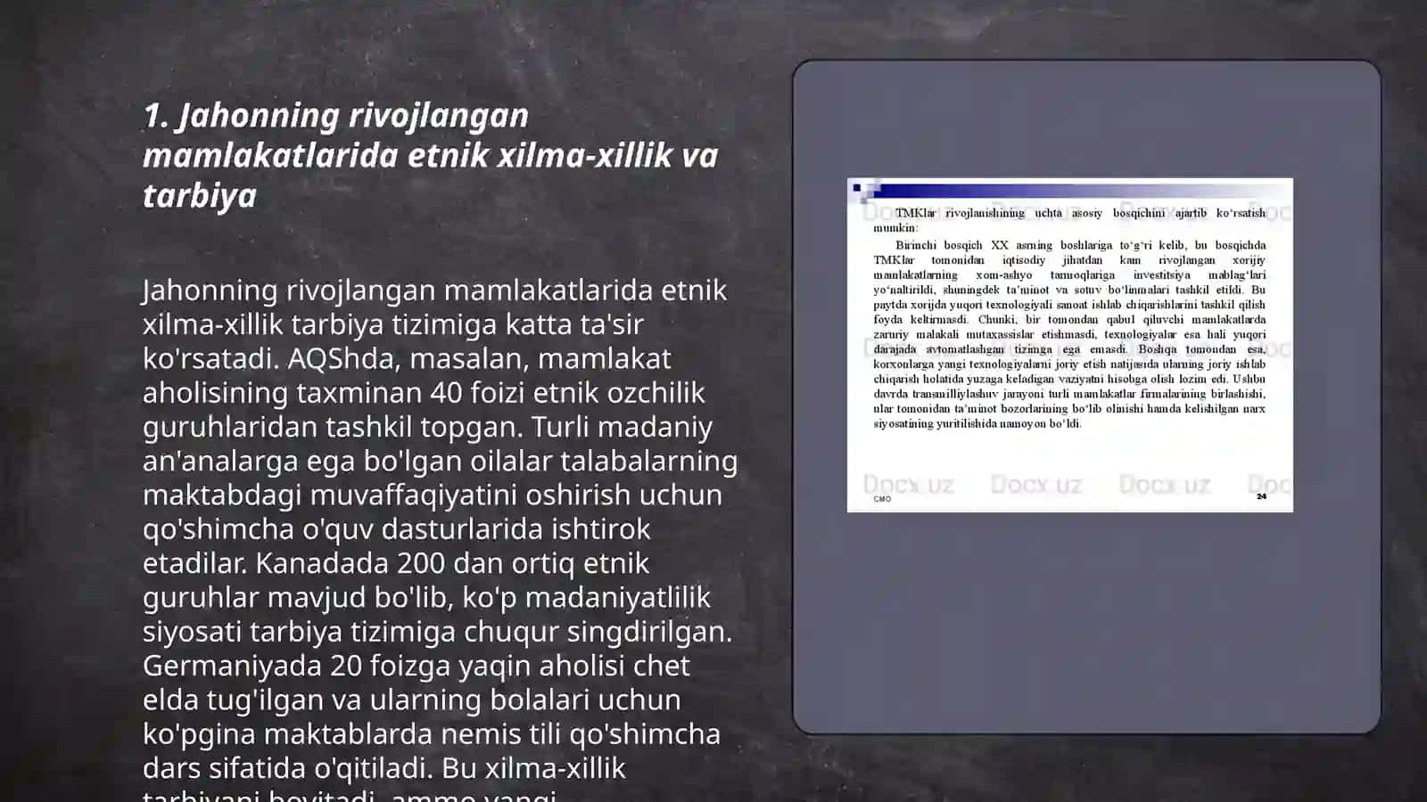 Jahonning rivojlangan mamlakatlarida tarbiyaviy jarayonlarning etnik xususiyatlari 3