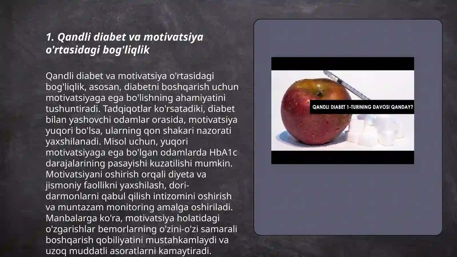 Qandli diabet kasalliklarida motivatsion o'zgarish 3