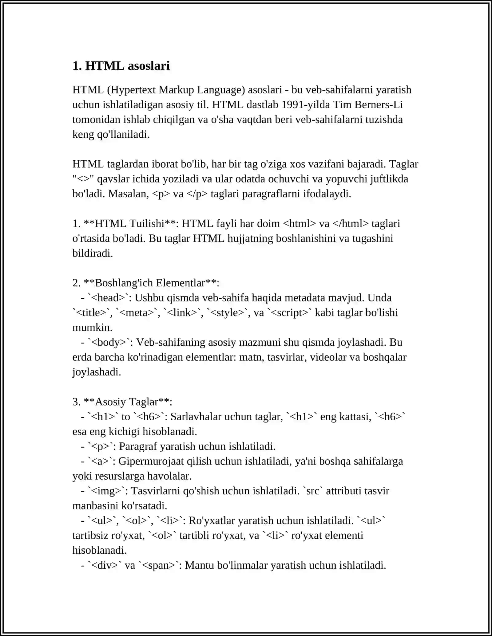 WEB TEXNALOGIYALARI YORDAMIDA QIDIRUV TIZMIDAN OLINGAN MA'LUMOTLARNI WEB SAHIFA SIFATDA TAYYORLASH 3