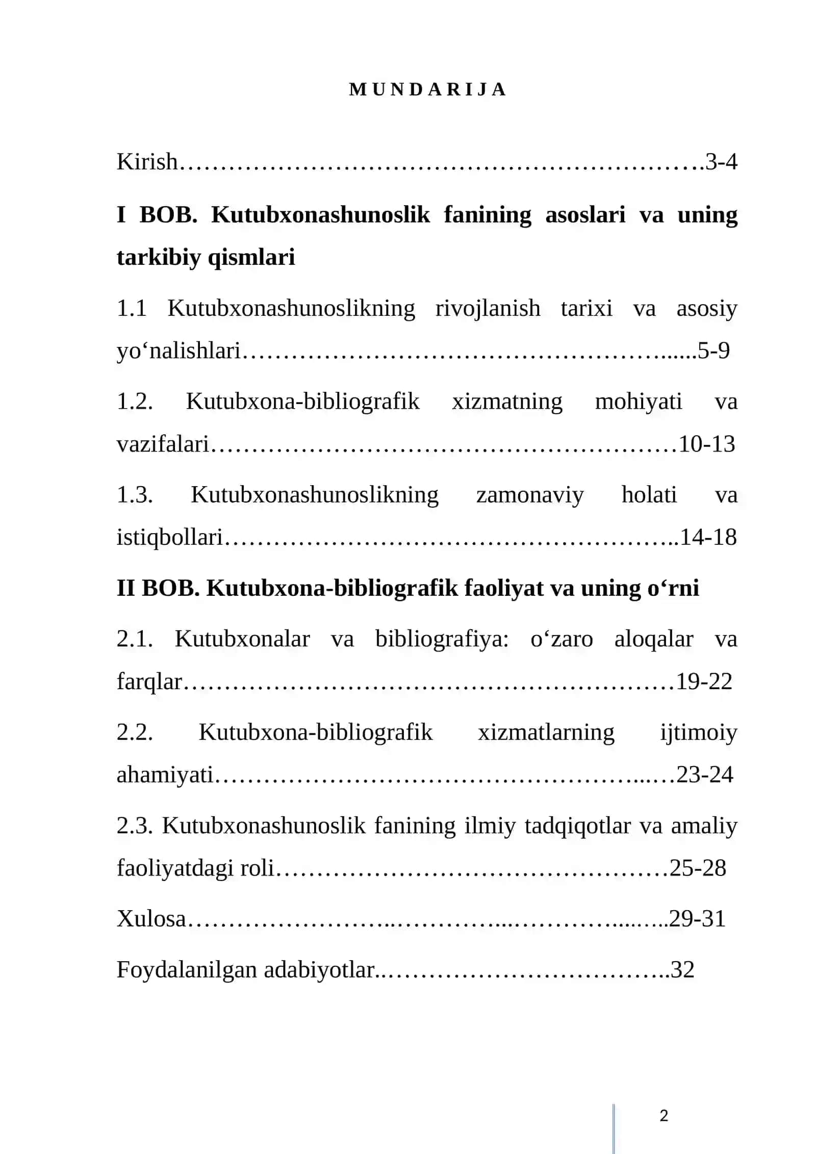 KUTUBXONASHUNOSLIK KUTUBXONA-BIBLIOGRAFIK HAMDA SOHALARIGA OID FANLAR 3