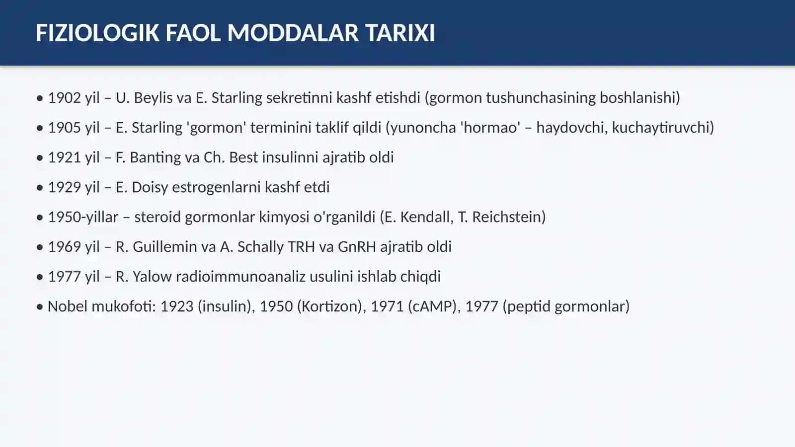 FIZIOLOGIK FAOL MODDALARVA ENDOKRIN TIZIMI BIOKIMYOSI 3
