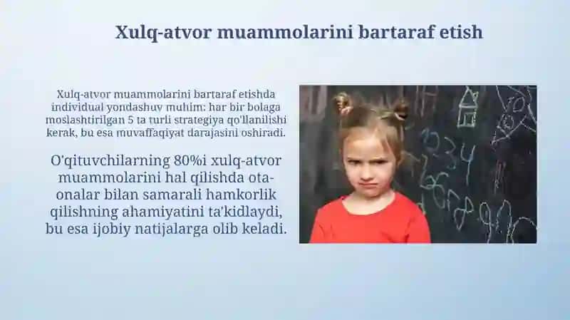Xulq-atvor muammolarini bartaraf etish 3
