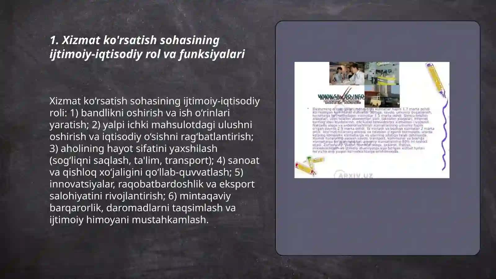 Xizmatlar sohasida zamonaviy xizmatlar bozorining muhim xususiyatlari 3