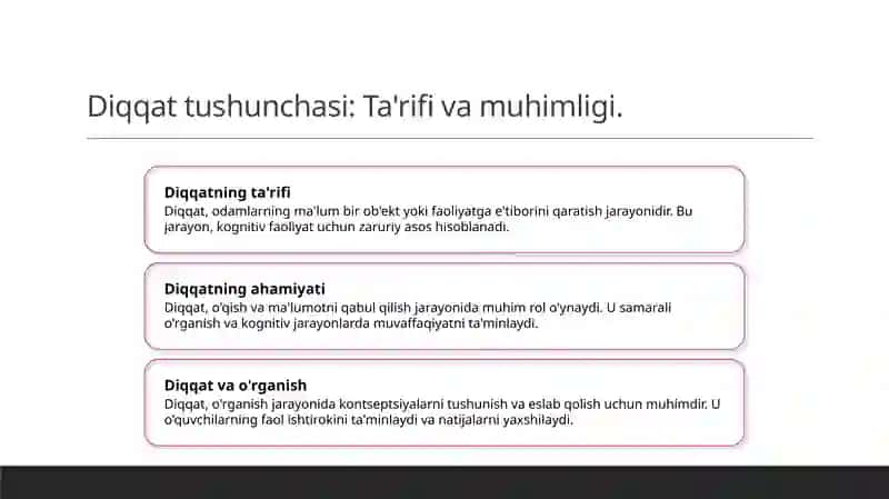 Diqqat haqida tushuncha va uning xususiyatlari 3