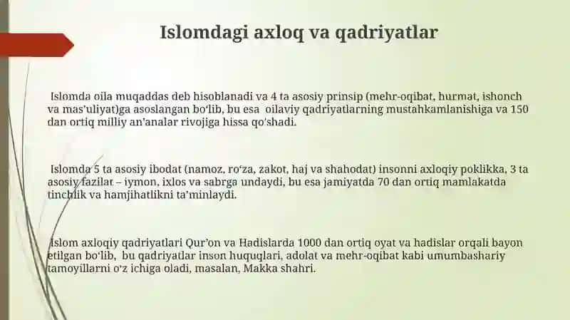 Islom dini uning mohiyati mazmuni 3