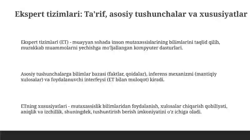Ekspert tizimlari 3
