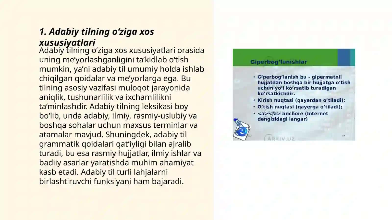 Adabiy til va so’zlashuv tili 3