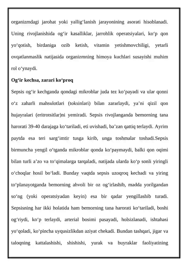 SEPSISHAQIDA ZAMONAVIY MA’LUMOTLAR 3