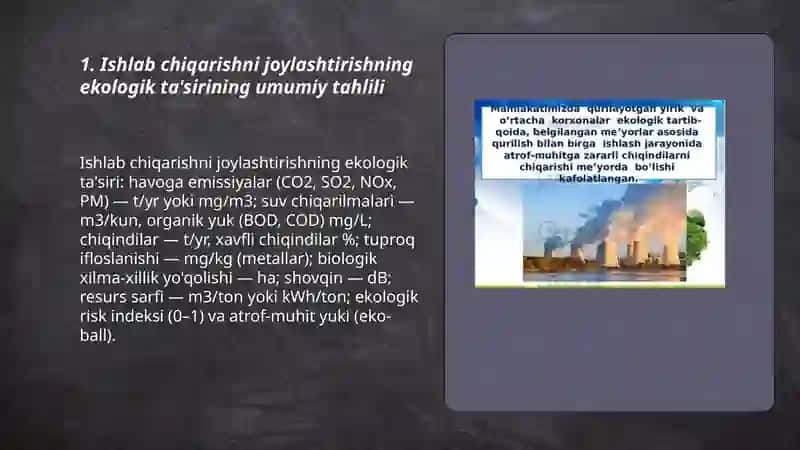 Ishlab chiqarishni joylashtirishning ekologik muommolari 3