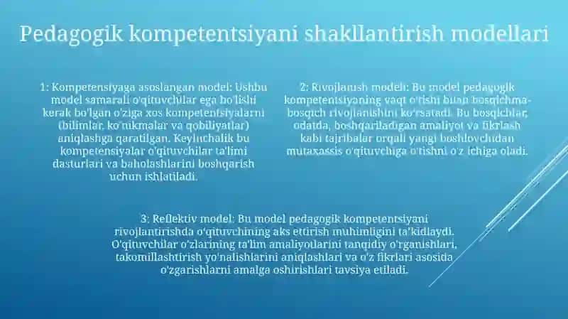 Pedagogik Kompitentlikni Shakllantirishning Samaradorligi 3