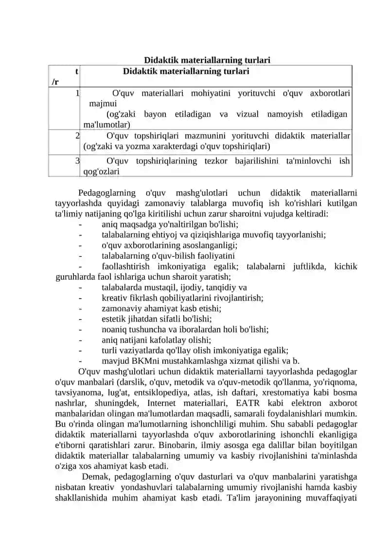 O‘quv didaktik va metodik ta’minot tuzilishi va tarkibiy qismlari 3