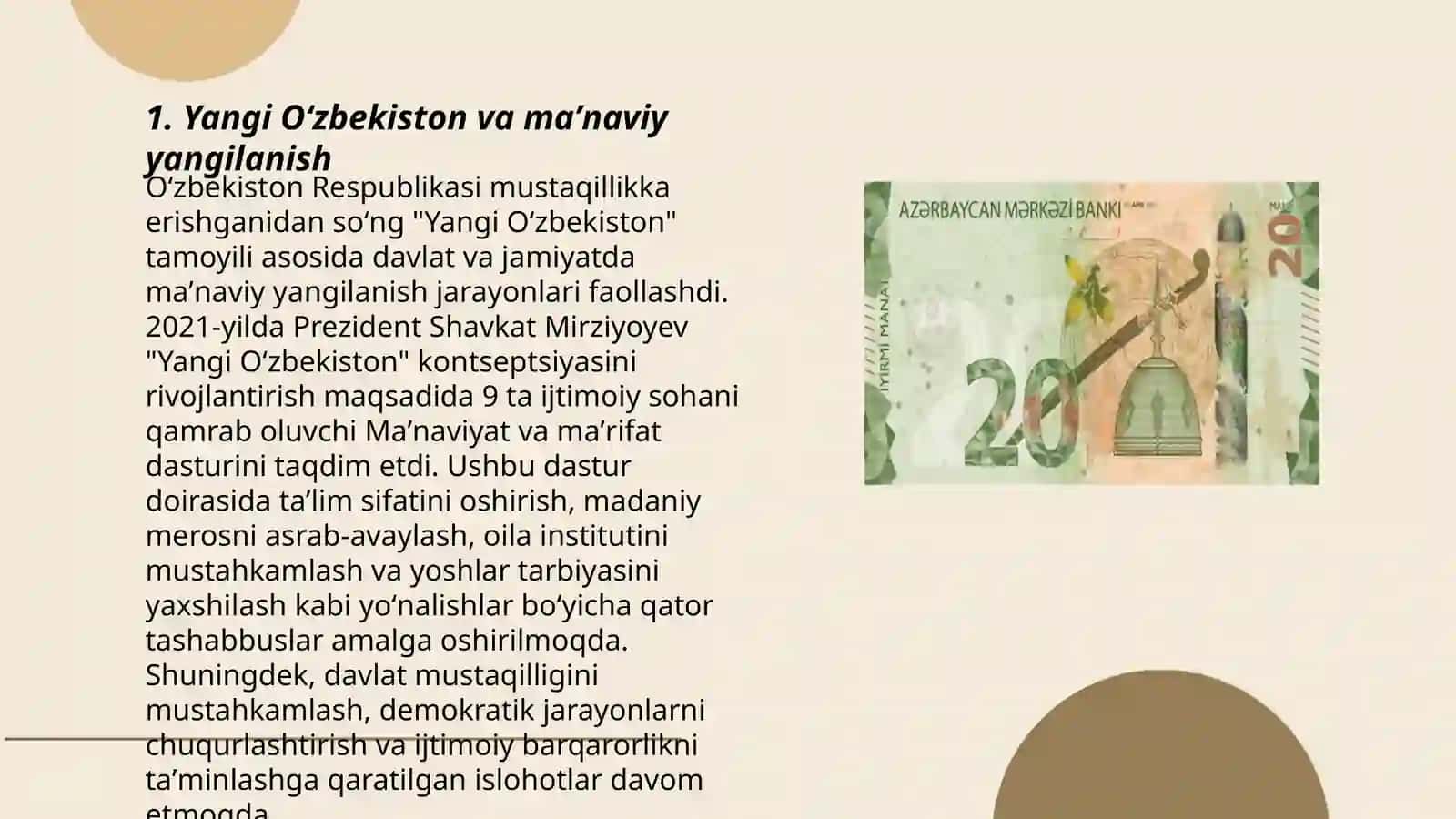 Yangi Oʻzbekistonda amalga oshirilayotgan manaviy oʻzgarishlar 3