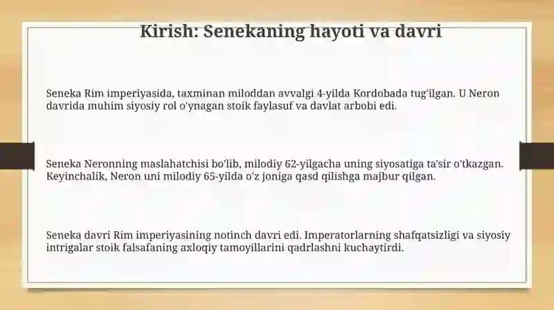 Senekaning "Lutsiliyga axloqiy xatlari" 3
