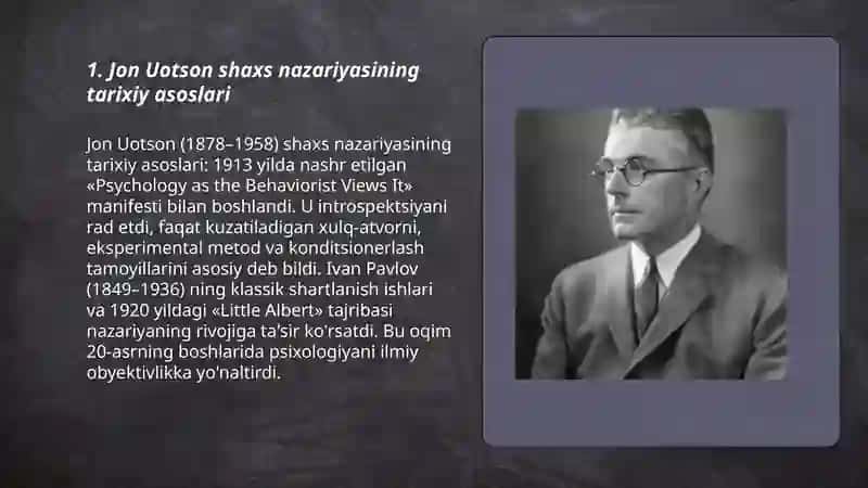 Jon Uotson shaxs nazariyasi 3