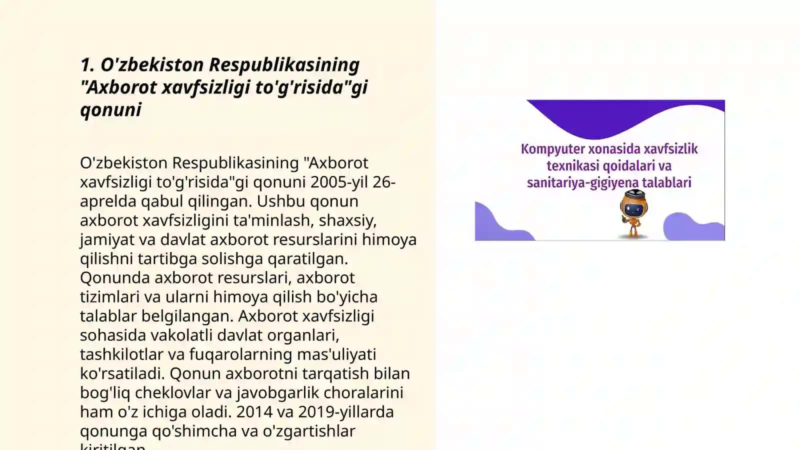Axborot xavfsizligi bo'yicha O'zbekistondagi qonun va qonunosti hujjatlar 3
