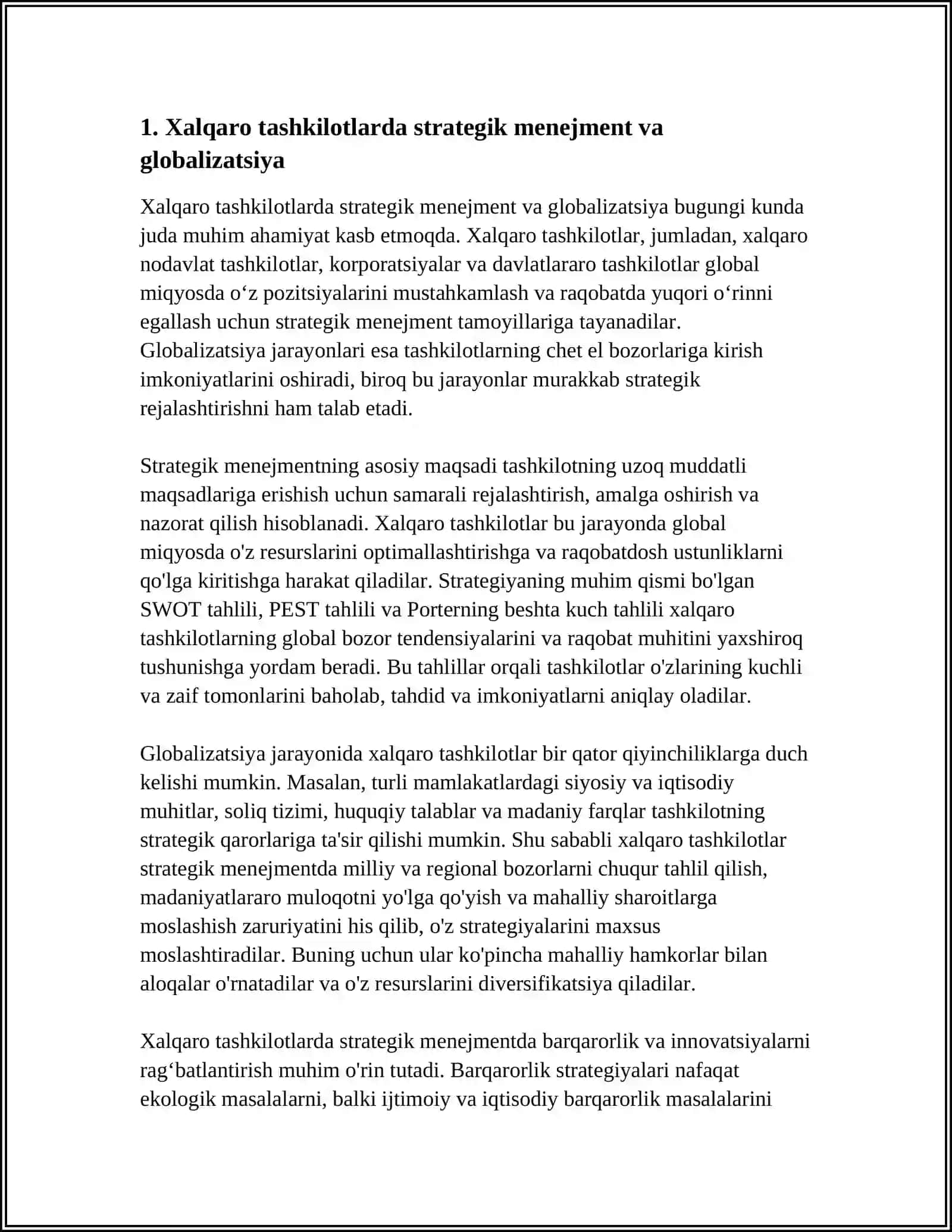 Xalqaro Menejment va Globalizatsiya 3