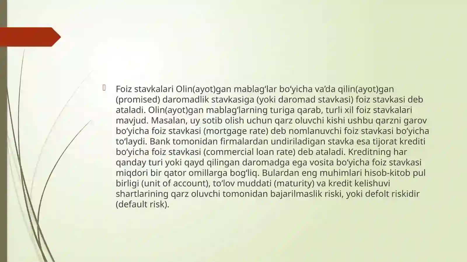 Moliyaviy bozor stavkalari 3