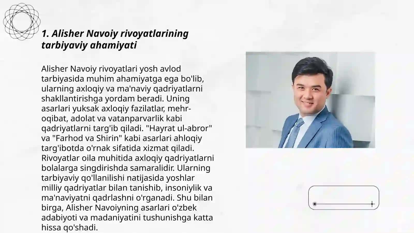 Alisher Navoiy haqidagi rivoyatlarning bolalar tarbiyasiga ta'siri 3