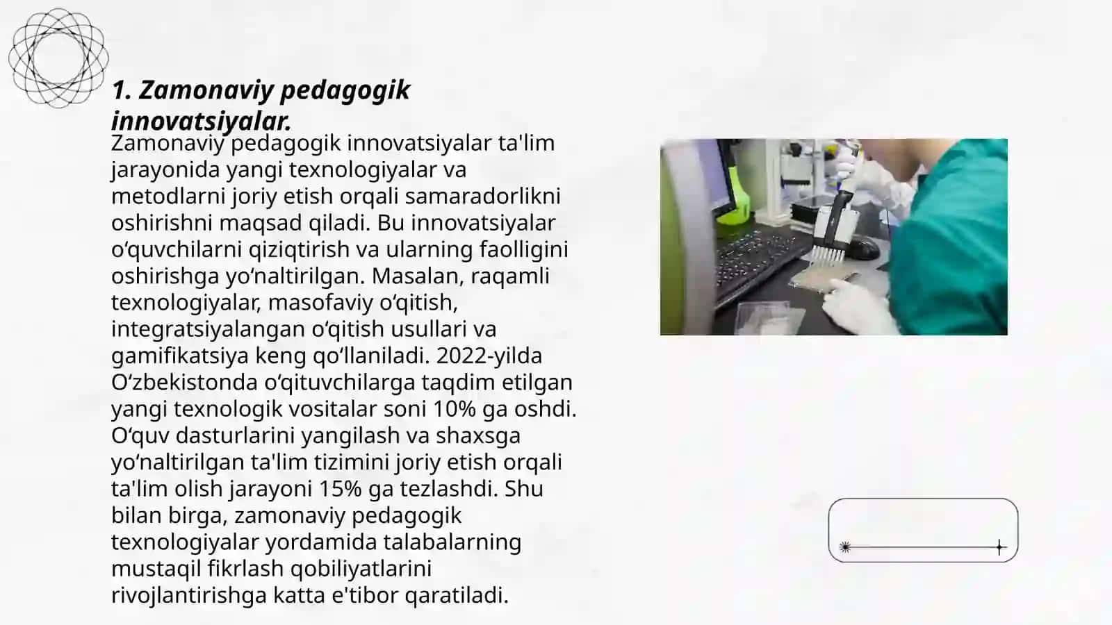 Pedagogik ilmiy tadqiqotlarda novatsiya va innovatsiyalarining o'rni 3