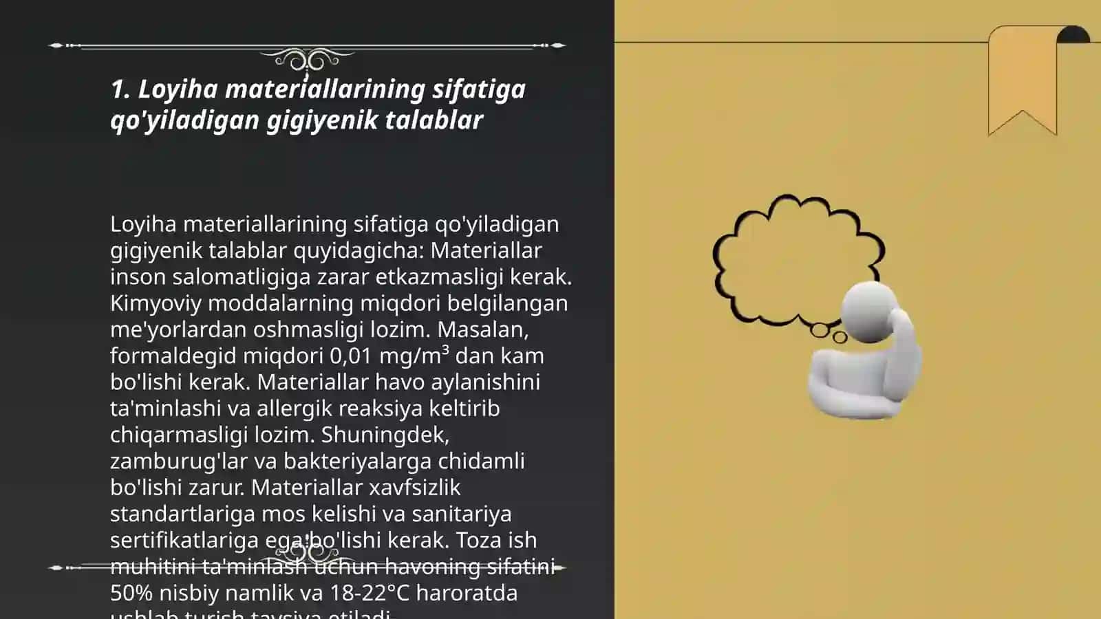 Loyiha materiallari bo'yicha davolash profilaktika muassasalarini gigiyenik baxolash 3