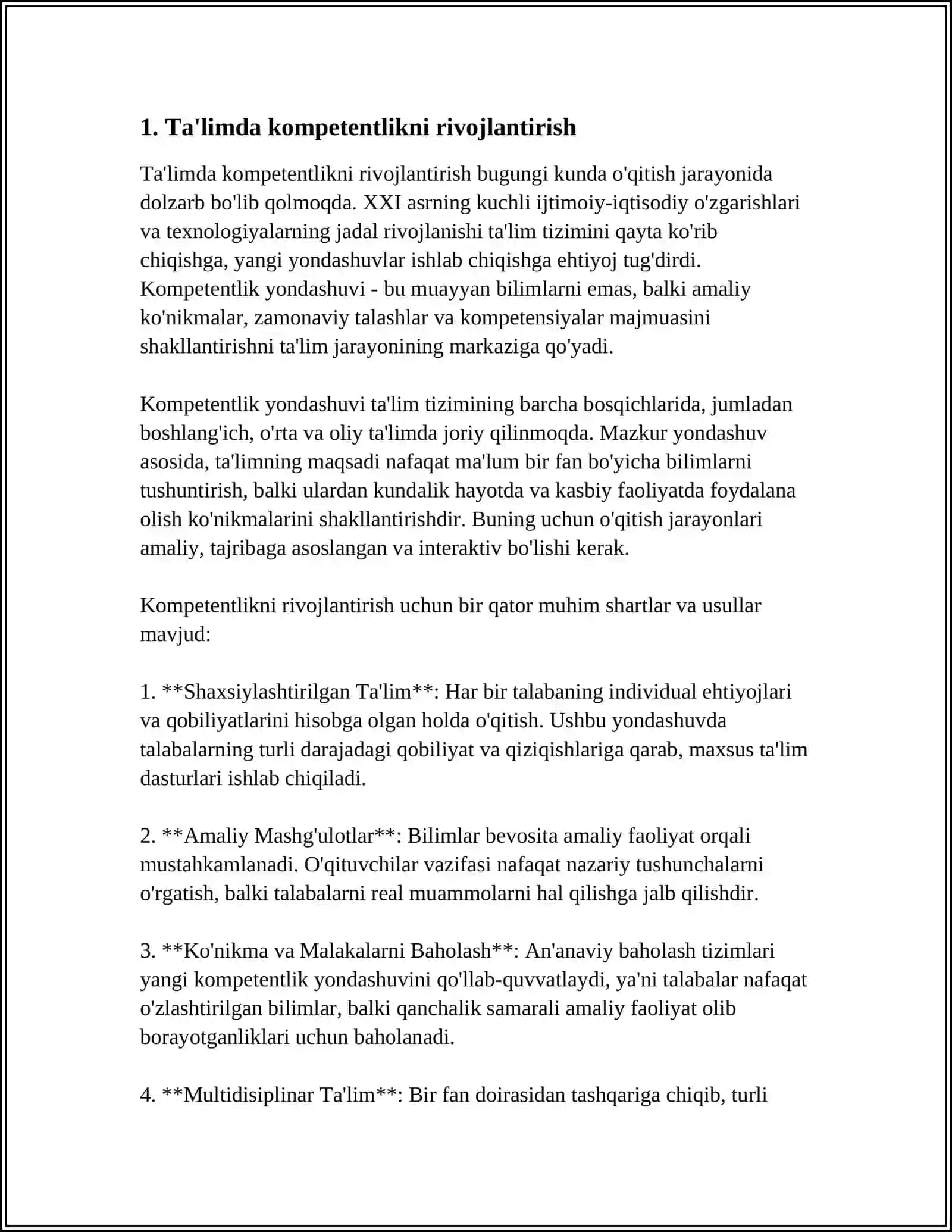 METODIK KOMPETENTLIKNI RIVOJLANTIRISHGA YO‘NALTIRILGAN TRENINGLAR VA TADQIQOTLAR 3