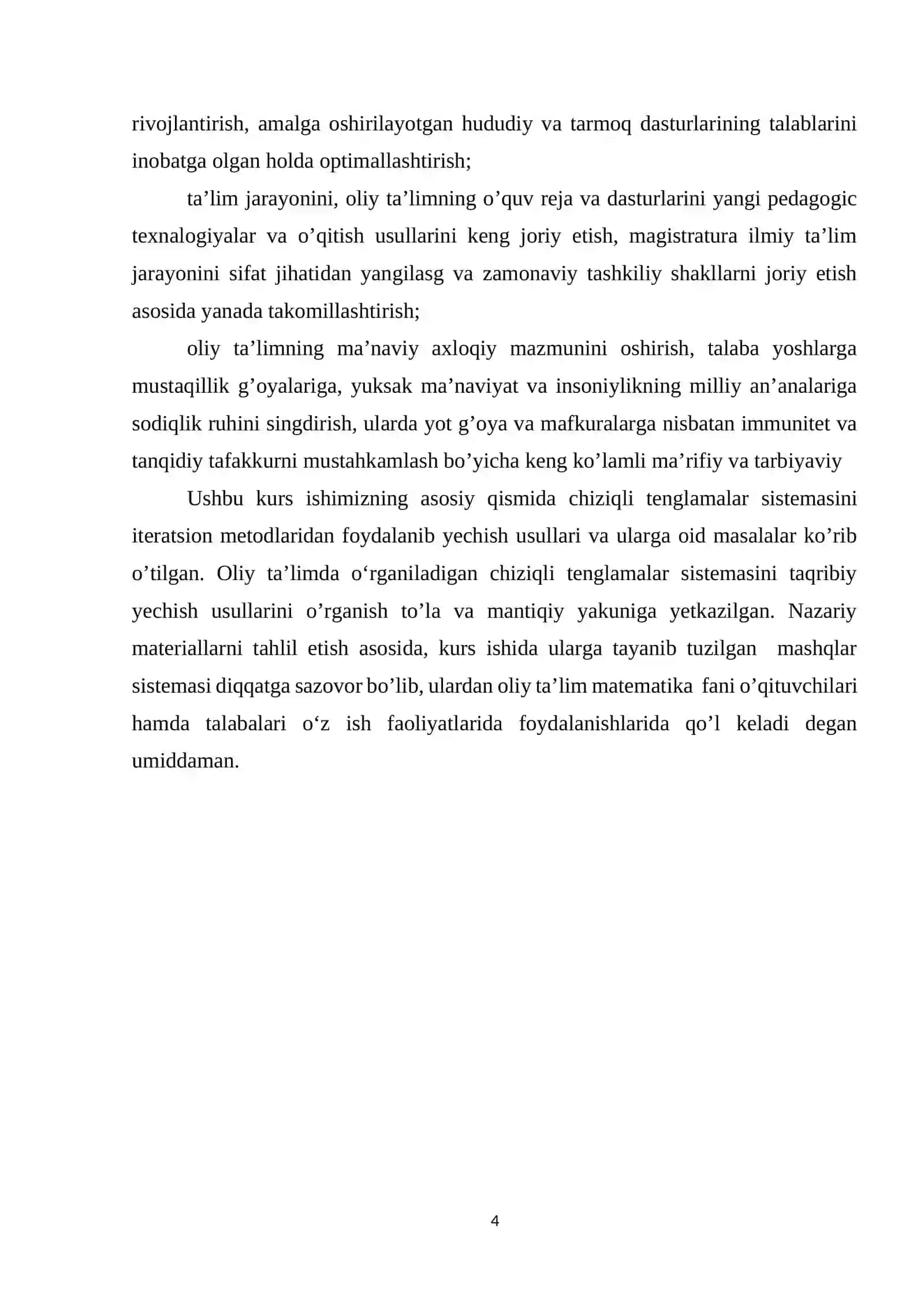 Chiziqli bo’lmagan tenglamalar sistemasini taqribiy yechishning iteratsiya usuli 3
