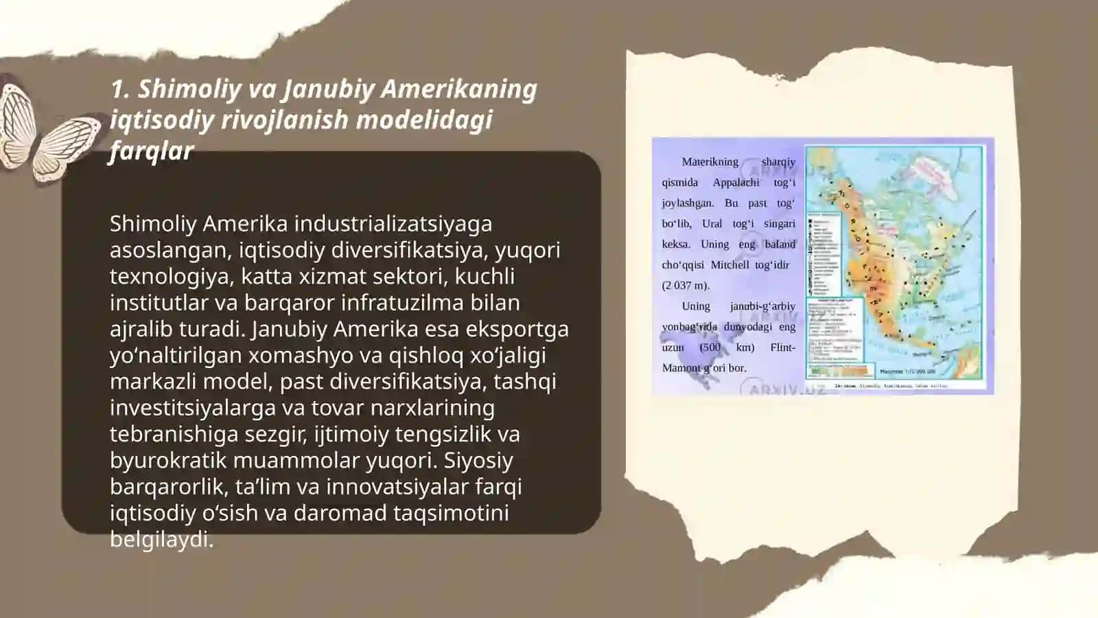 Shimoliy va Janubiy Amerikada taraqqiyot yoʻnalishlari 3