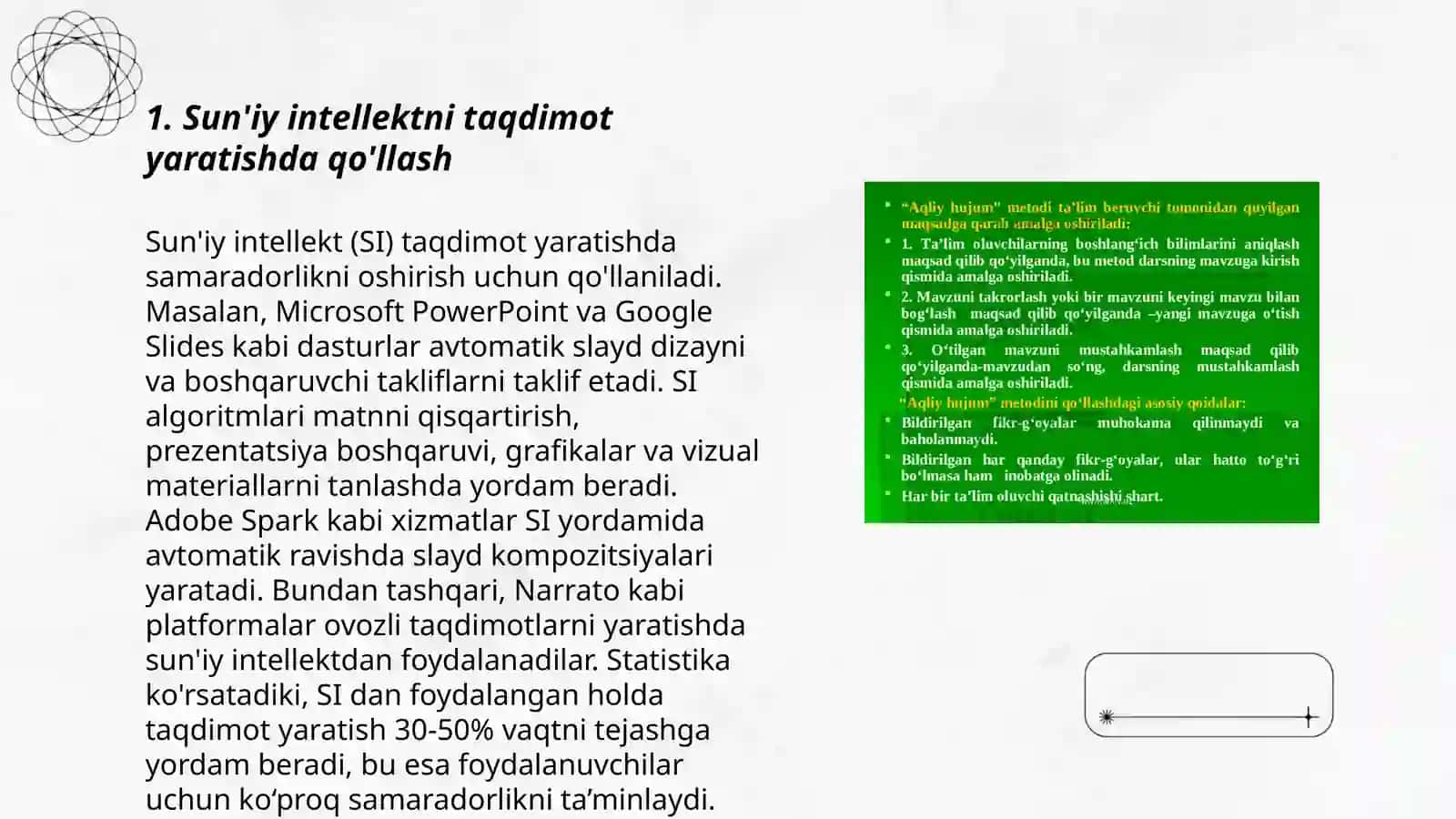 Suniy intellektdan foydalanib taqdimotlar yaratish va sohaga oid taqdimotlar yaratish 3