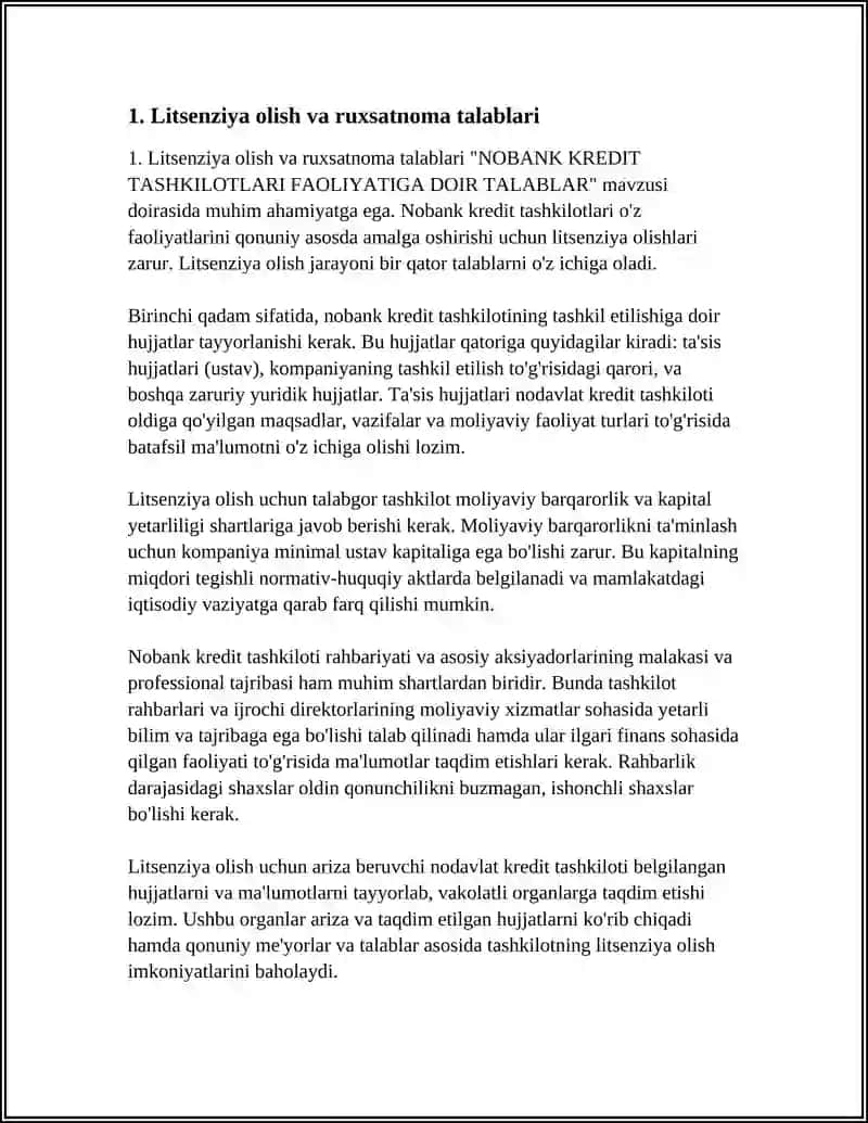 NOBANK KREDIT TASHKILOTLARI FAOLIYATIGA DOIR TALABLAR 3