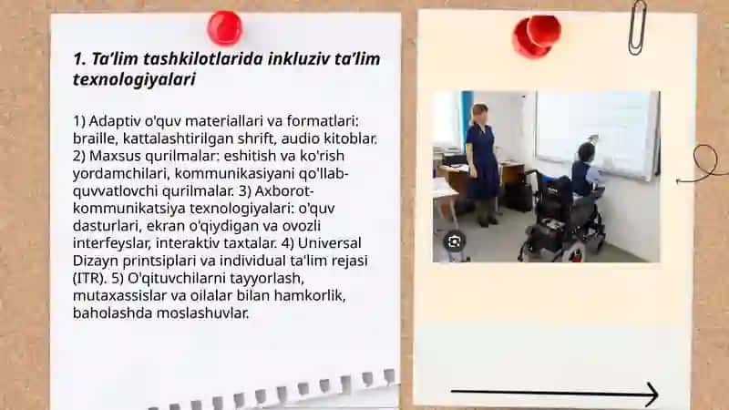 Taʼlim tashkilotlarida alohida yordamga muhtoj bolalarni taʼlim olishini qoʻllab- quvvatlash texnologiyalari 3