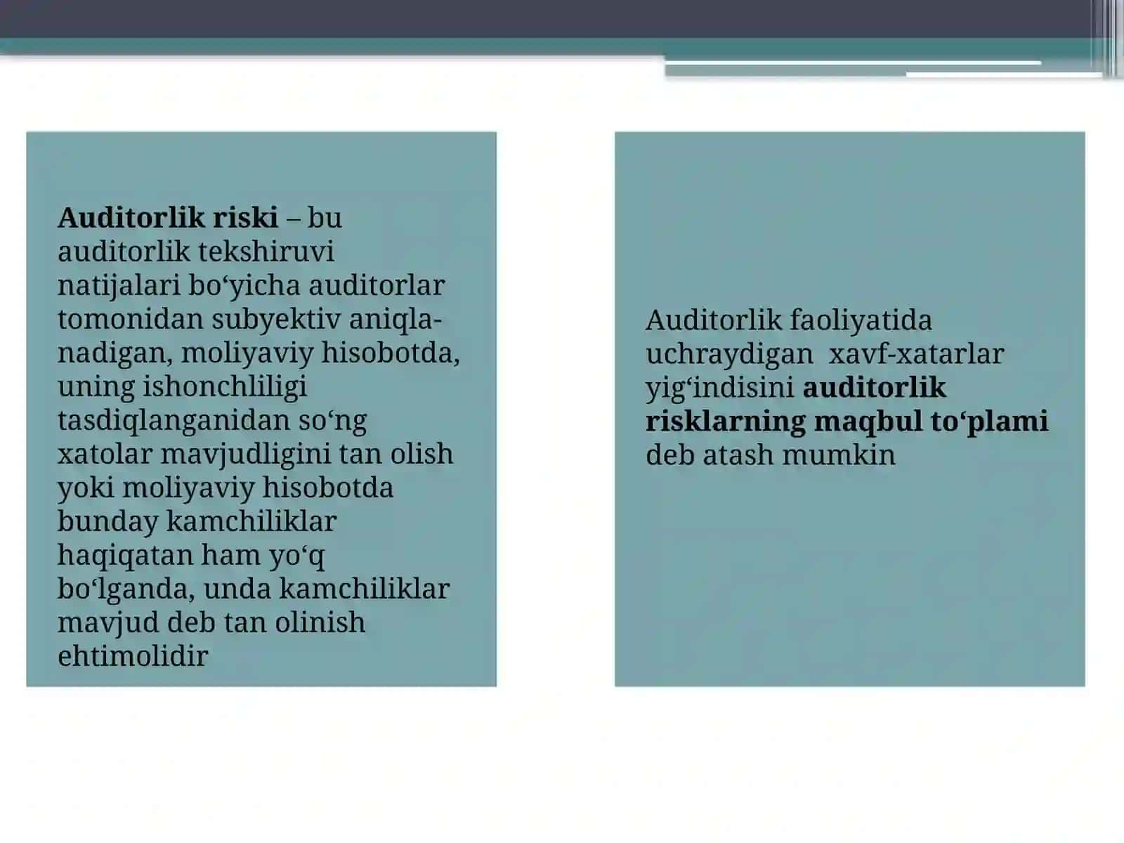 Auditorlik riski tushunchasi 3