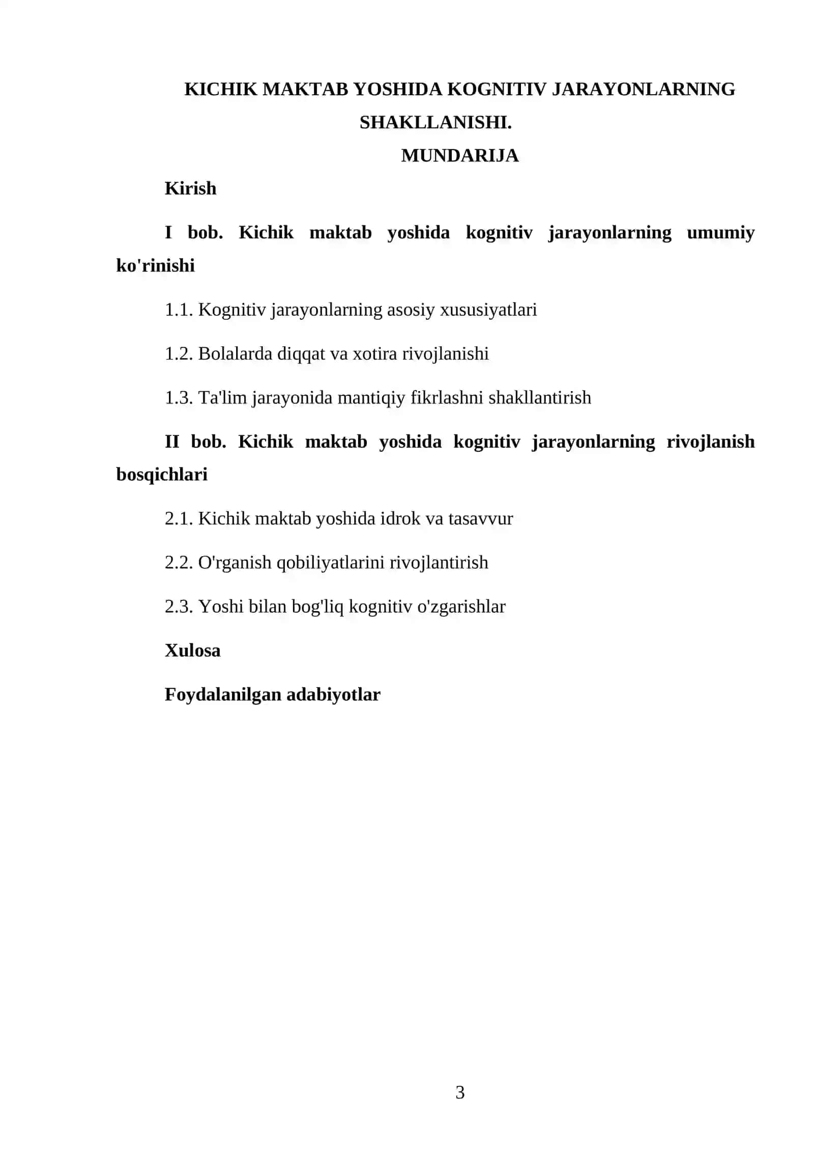 Kichik maktab yoshida kognitiv jarayonlarning shakllanishi 3