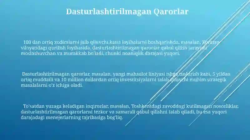 Boshqaruv Qarorlarini Tasniflashga Kirish 3