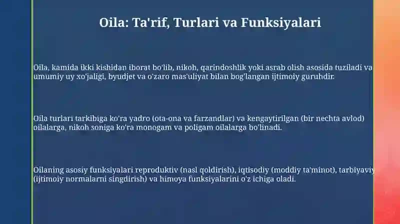 Oilainstitutlarining jamiiyat va davlat hayatidagi urni va roli 3