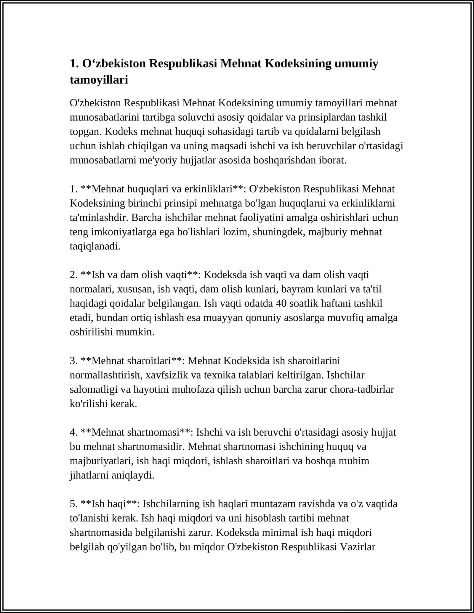 Oʻzbekiston Respublikasi Mehnat Kodeksi va unga soʻnggi yillarda kiritilgan oʻzgartirishlar 3