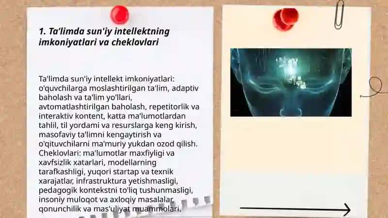 Ta'limda Sun'iy Intellekt: Muammo va Istiqbollar 3