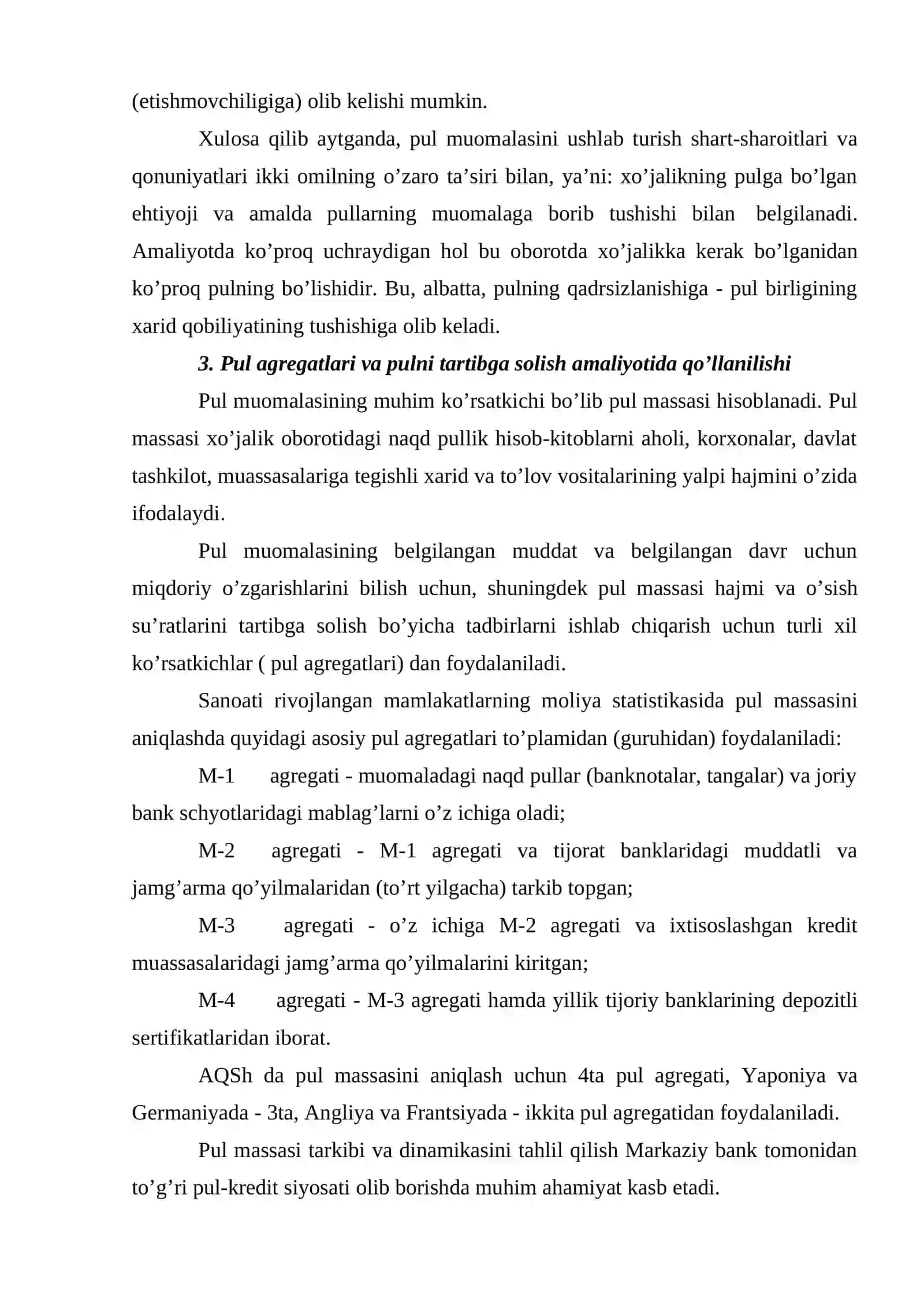 Pul muomalasi qonuni 3
