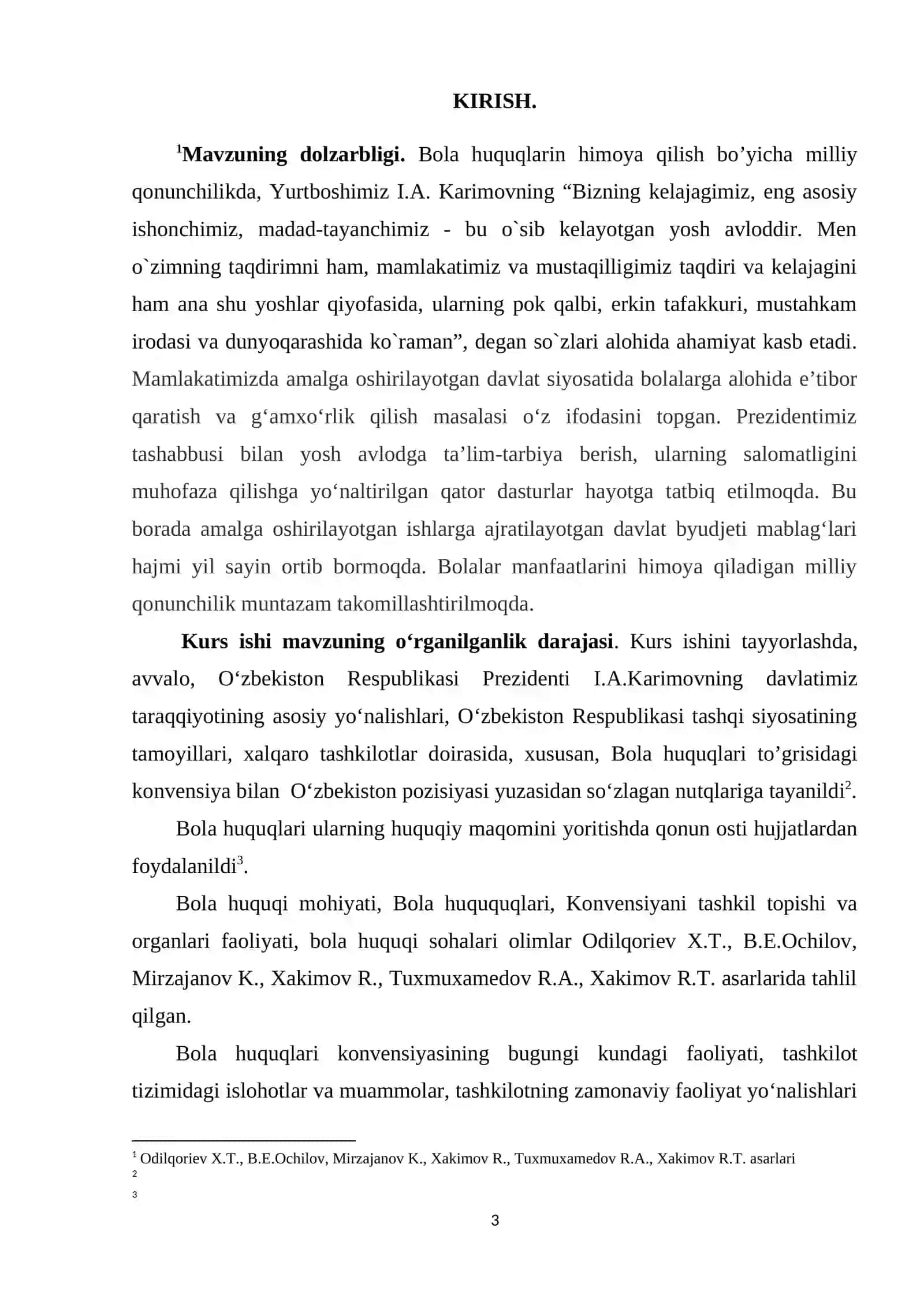Bola huquqlarini ximoya qilish bo’yicha milliy qonunchilik 3
