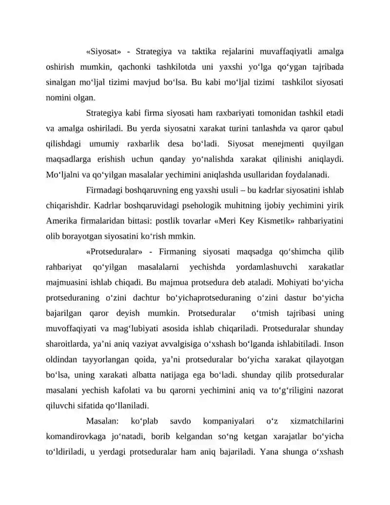 Korxonada rejalashtirish va strategik rivojlanish 3