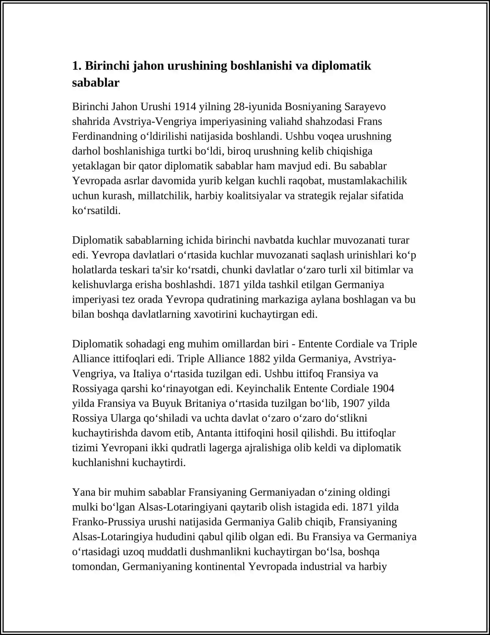 BIRINCHI JAHON URUSHI YILLARIDA DAVLATLARNING DIPLOMATIK FAOLIYATI 3